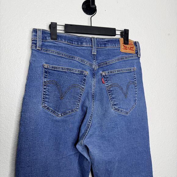 Levi's Womens Size 32 Ribcage Straight Ankle Medium Wash Denim Blue Casual - Picture 13 of 15